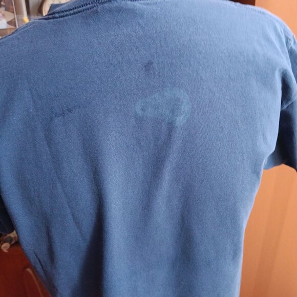 Denver Broncos Logo 7 Navy Graphic T-Shirt Large 100% Cotton Vintage - Picture 5 of 6